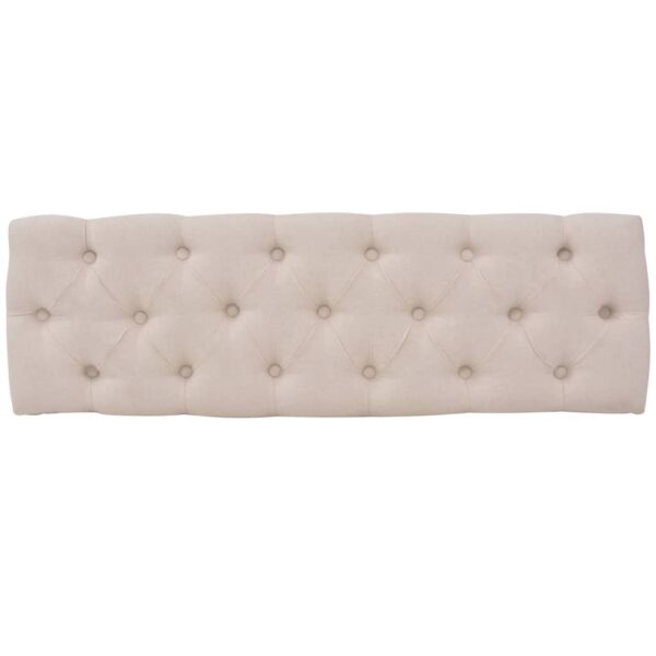 vidaXL Bench Linen Solid Wood 110x38x48 cm Cream White - Image 3