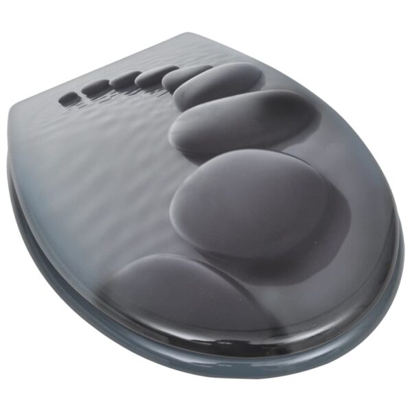 vidaXL Toilet Seats with Lids 2 pcs MDF Stones - Image 2
