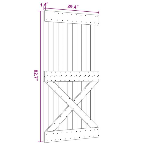 vidaXL Door NARVIK 100x210 cm Solid Wood Pine - Image 9
