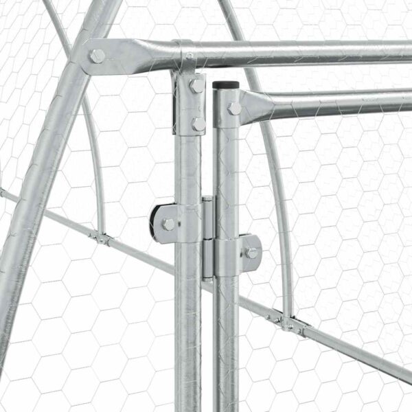 vidaXL Chicken Cage Silver 300x105x120 cm Galvanised Steel - Image 10