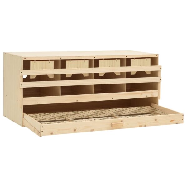 vidaXL Chicken Laying Nest 4 Compartments 106x40x45 cm Solid Pine Wood - Image 4