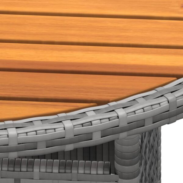 vidaXL 5 Piece Garden Bistro Set Poly Rattan Grey - Image 9