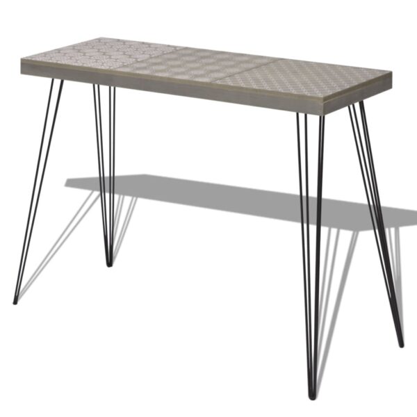 vidaXL Console Table 90x30x71.5 cm Grey - Image 2