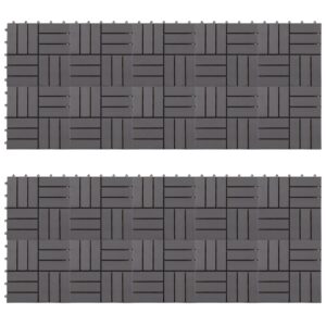 vidaXL Decking Tiles 20 pcs Grey Wash 30x30 cm Solid Acacia Wood