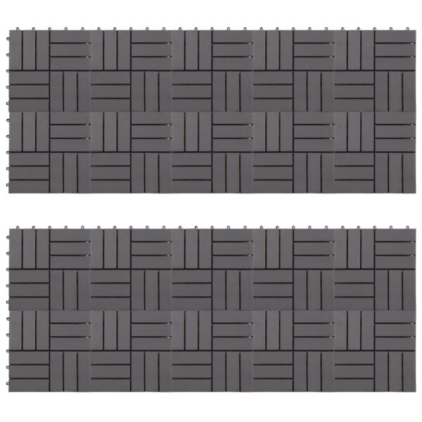 vidaXL Decking Tiles 20 pcs Grey Wash 30x30 cm Solid Acacia Wood - Image 1