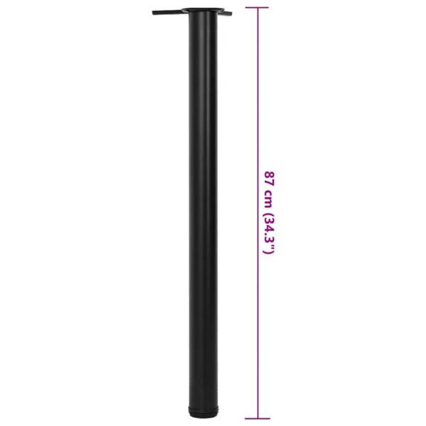 vidaXL 4 Height Adjustable Table Legs Black 870 mm - Image 7