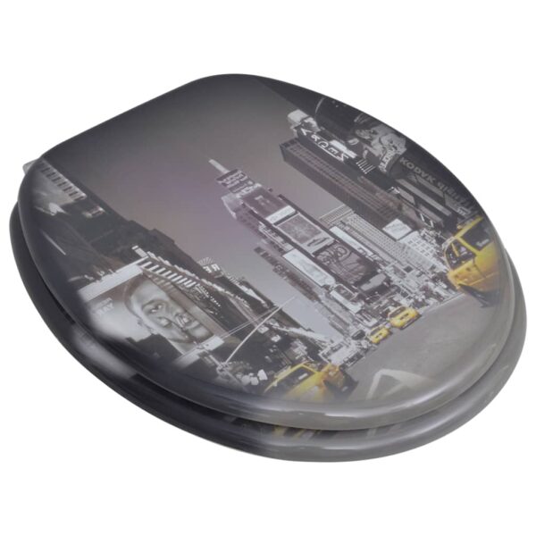 vidaXL Toilet Seats with Lids 2 pcs MDF New York - Image 2