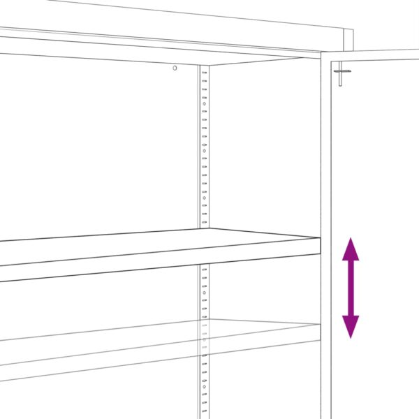vidaXL Office Cabinet 90x40x140 cm Steel Grey - Image 9