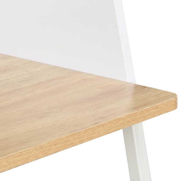 vidaXL Desk White and Oak 90x60x88 cm - Image 7