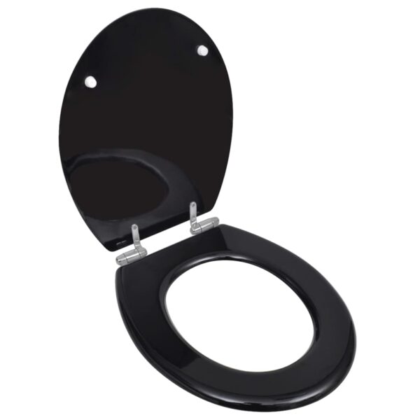 vidaXL Toilet Seats with Soft Close Lids MDF Black - Image 1