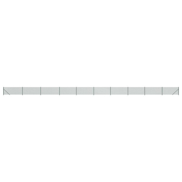 vidaXL Chain Link Fence with Flange Green 0.8x25 m - Image 2