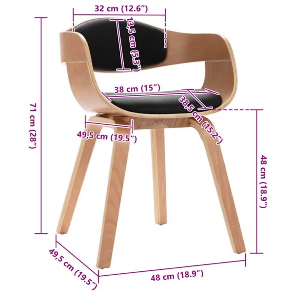 vidaXL Dining Chairs 2 pcs Bent Wood and Faux Leather - Image 9