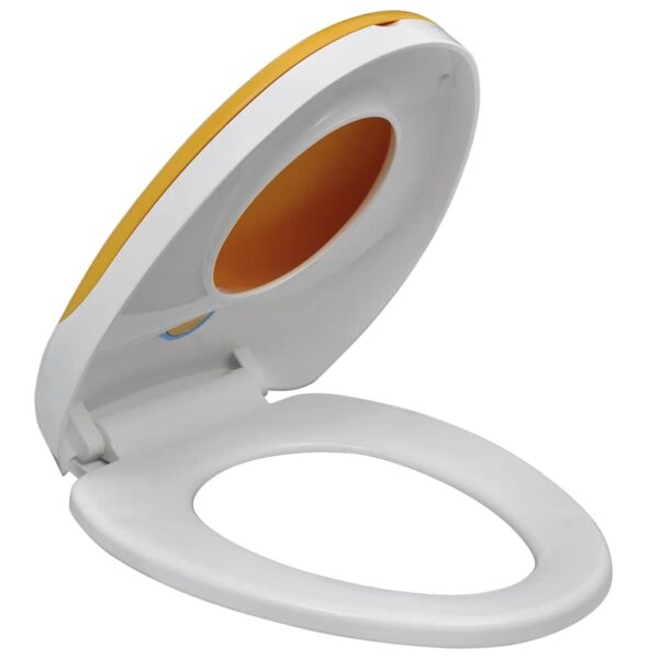 White & Yellow Soft-close Toilet Seat Adults/Children - Image 5