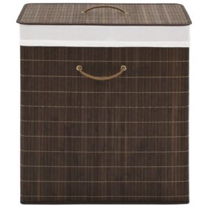 vidaXL Bamboo Laundry Bin Rectangular Dark Brown