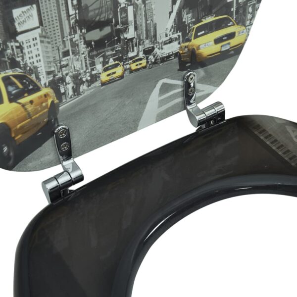 vidaXL Toilet Seats with Hard Close Lids MDF New York - Image 8