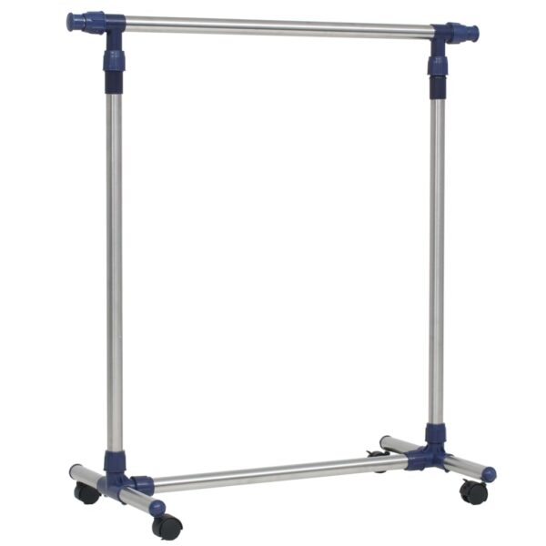 vidaXL Adjustable Clothes Rack Stainless Steel 165x44x150 cm Silver - Image 4