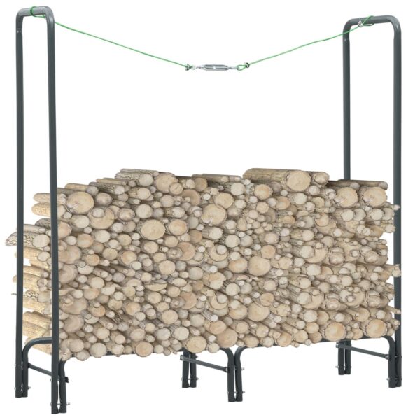 vidaXL Firewood Rack Anthracite 120x35x120 cm Steel - Image 1