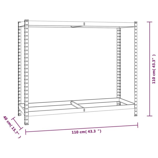 vidaXL 2-Layer Tire Racks 2 pcs Silver 110x40x110 cm Steel - Image 9