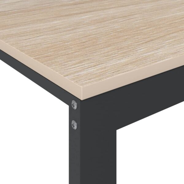 vidaXL Computer Desk Black and Oak 110x60x73 cm Engineered Wood - Image 5