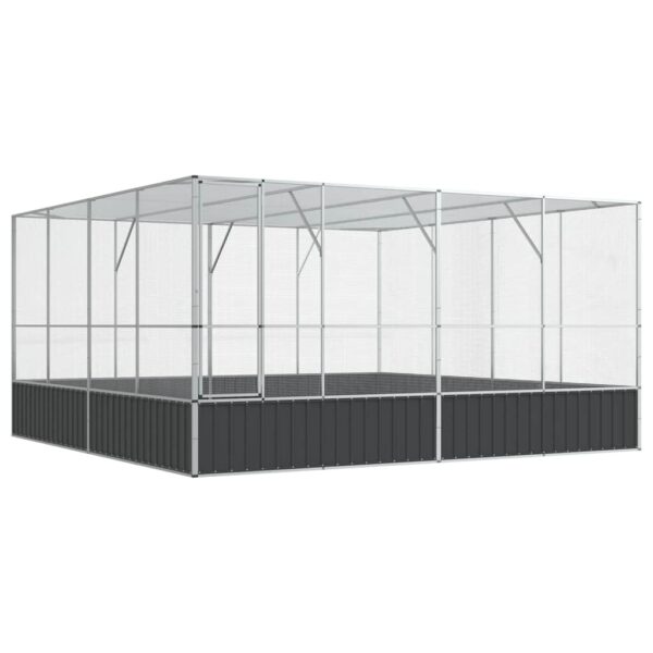 vidaXL Aviary Silver 418x414x212 cm Steel - Image 2
