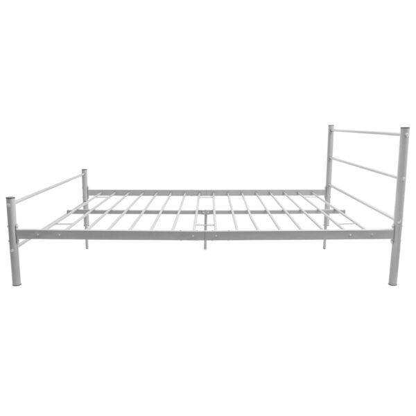 vidaXL Bed Frame without Mattress Grey Metal Double Size - Image 4