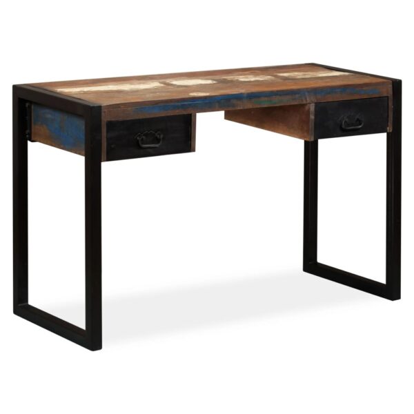 vidaXL Desk with 2 Drawers Solid Reclaimed Wood 120x50x76 cm - Image 11