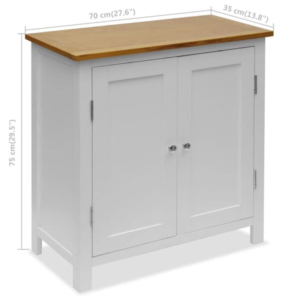 vidaXL Cupboard 70x35x75 cm Solid Oak Wood - Image 9