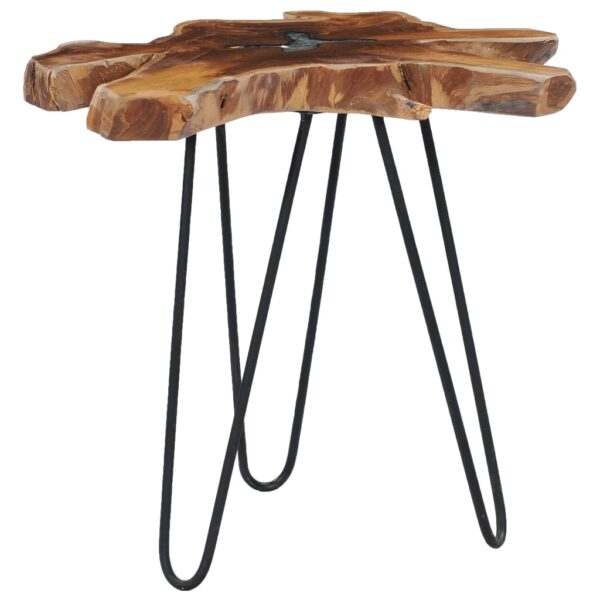 vidaXL Coffee Table 70x45 cm Solid Teak Wood and Polyresin - Image 9