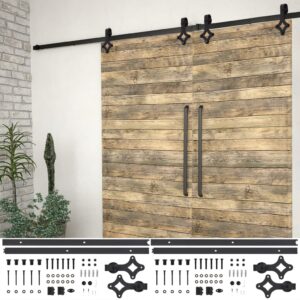vidaXL Sliding Door Hardware Kits 2 pcs 200 cm Steel Black