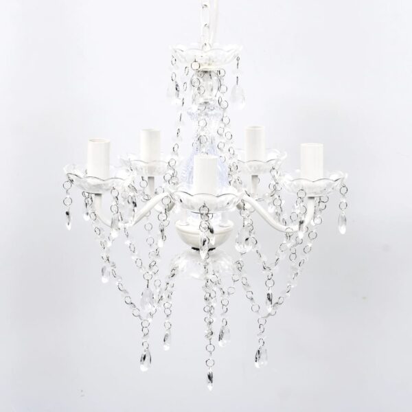 vidaXL Chandelier 5 Bulbs Transparent - Image 1