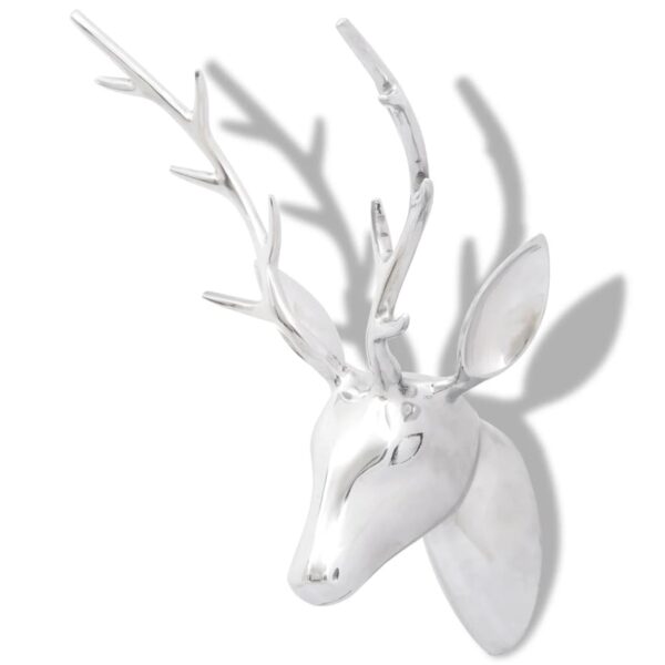 Wall Mounted Aluminium Deer's Head Decoration Silver 62 cm - Image 2