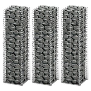 vidaXL Gabion Set 3 pcs Galvanised Wire 25x25x100 cm