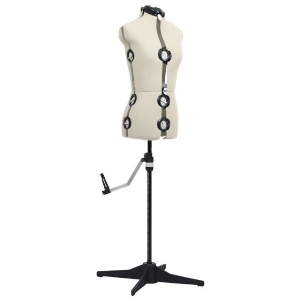 vidaXL Adjustable Dress Form Female Cream S Size 33-40 - Image 2