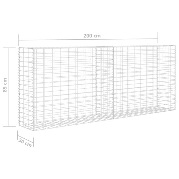 vidaXL Gabion Basket Galvanised Steel 85x30x200 cm - Image 6
