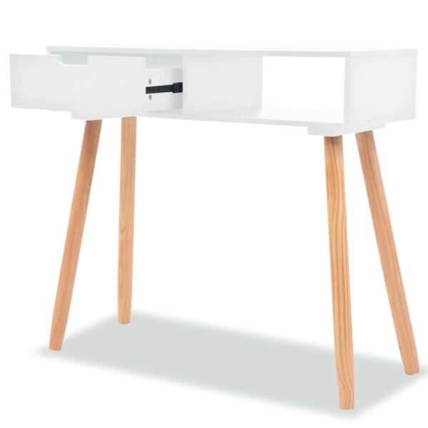 vidaXL Console Table Solid Pinewood 80x30x72 cm White - Image 2