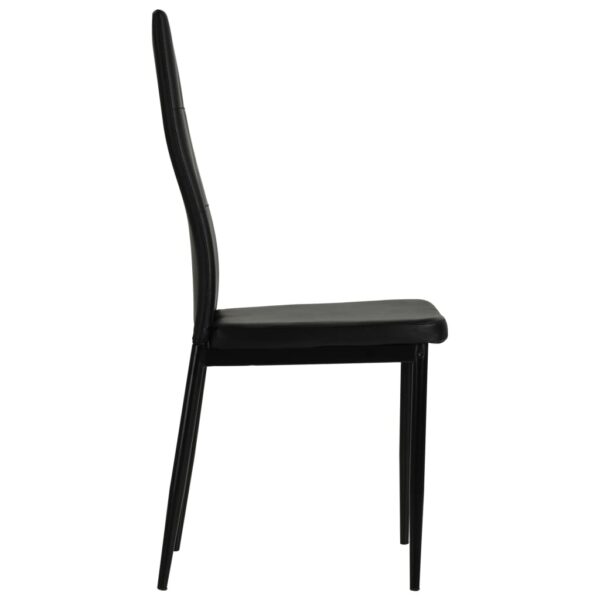 vidaXL Dining Chairs 2 pcs Black Faux Leather - Image 4