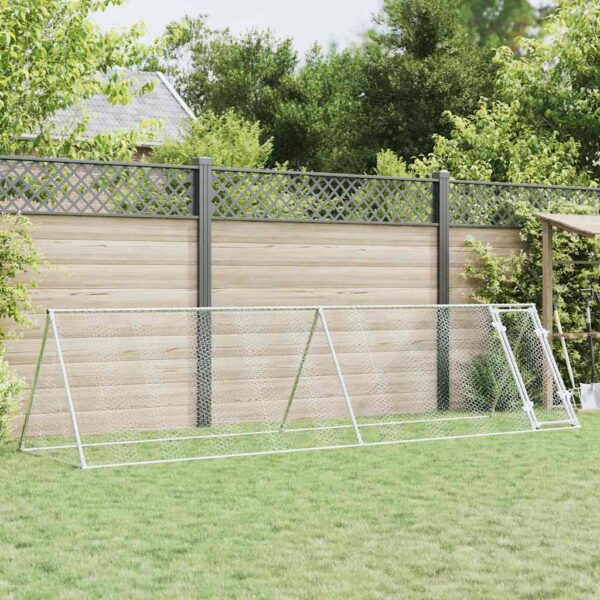 vidaXL Chicken Cage Silver 400x105x91 cm Galvanised Steel - Image 1