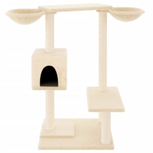 vidaXL Cat Tree with Scratching Posts Cream 82 cm - Image 3
