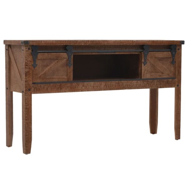 vidaXL Console Table Solid Fir Wood 131x35.5x75 cm Brown - Image 5