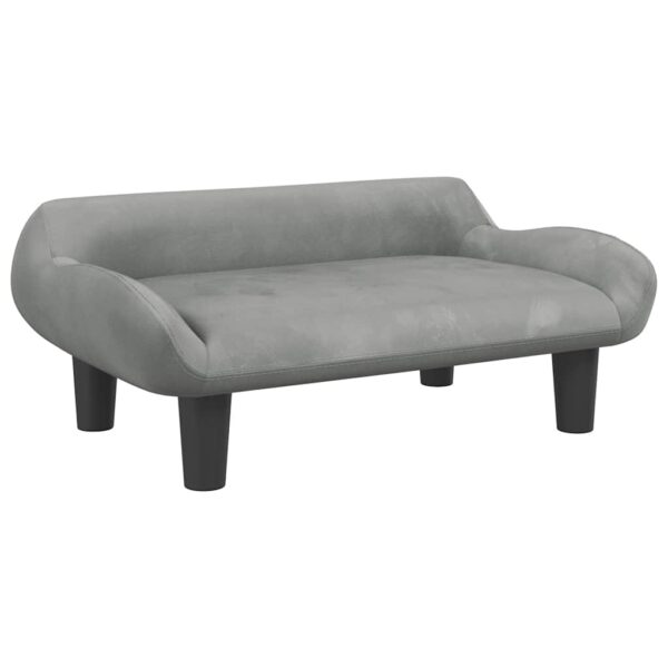vidaXL Dog Bed Light Grey 70x40x24 cm Velvet - Image 2