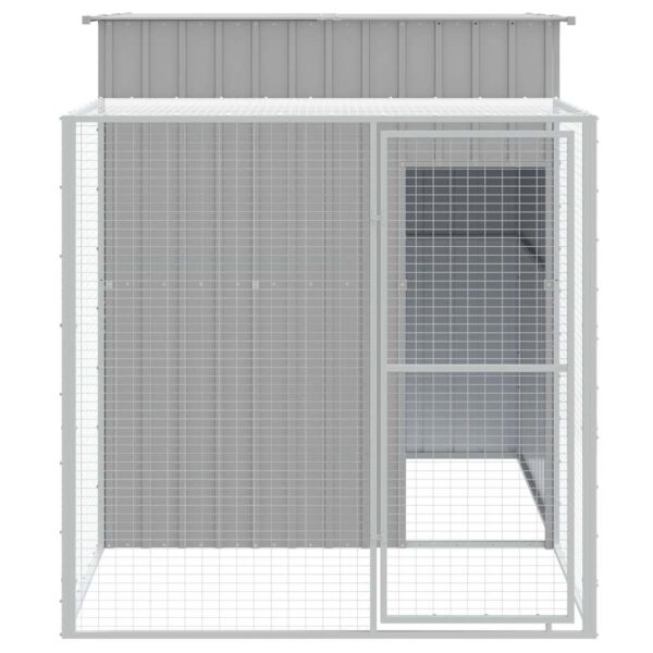 vidaXL Chicken Cage with Run Light Grey 165x251x181 cm Galvanised Steel - Image 3