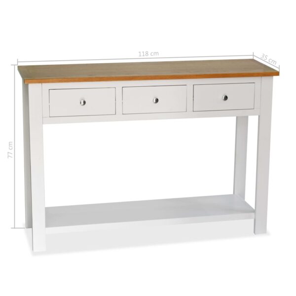 vidaXL Console Table 118x35x77 cm Solid Oak Wood - Image 7