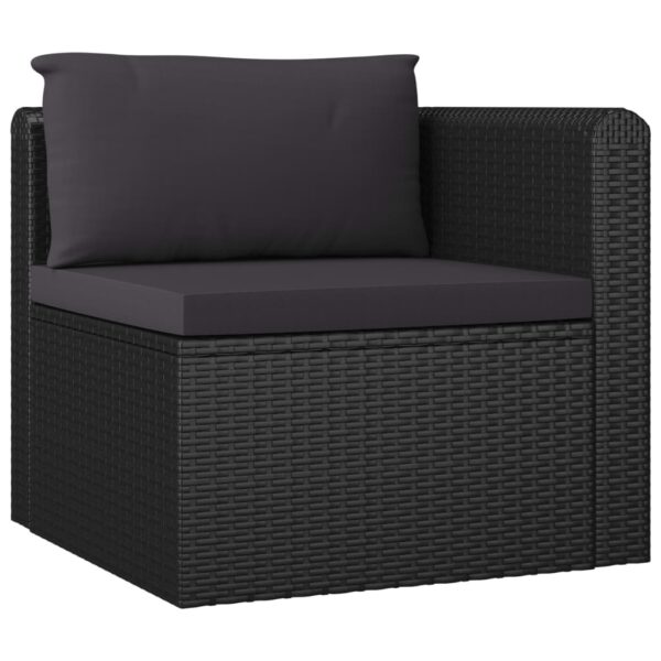vidaXL 10 Piece Garden Lounge Set with Cushions Poly Rattan Black - Image 13