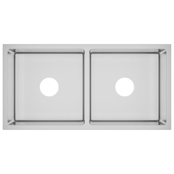 vidaXL Handmade Kitchen Sink Stainless Steel - Image 2