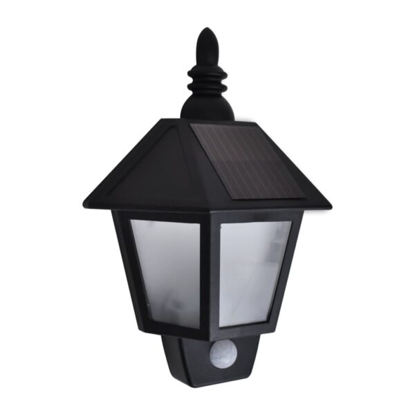 vidaXL Solar Wall Lamps 2 pcs with Motion Sensor Black - Image 3