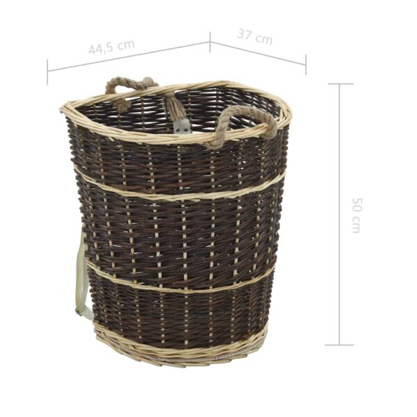 vidaXL Firewood Backpack with Carrying Belts 44.5x37x50 cm Natural Willow - Image 9