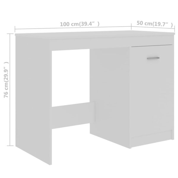vidaXL Desk White 140x50x76 cm Engineered Wood - Image 10