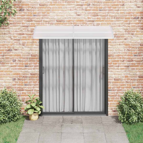 vidaXL Door Canopy Grey and Transparent 200x75 cm PC - Image 3