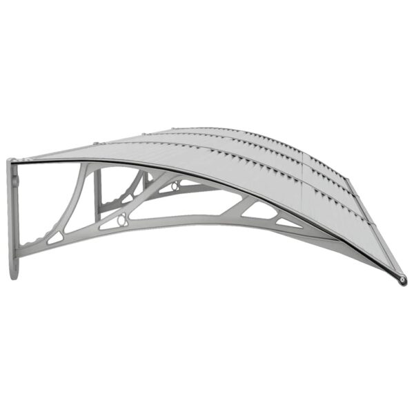 vidaXL Door Canopy Grey 300x80 cm Polycarbonate - Image 5