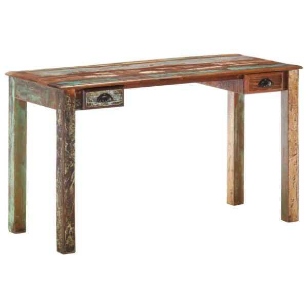 vidaXL Desk 130x55x76 cm Solid Reclaimed Wood - Image 1